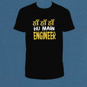 Engineer Print Cotton Black T-Shirt